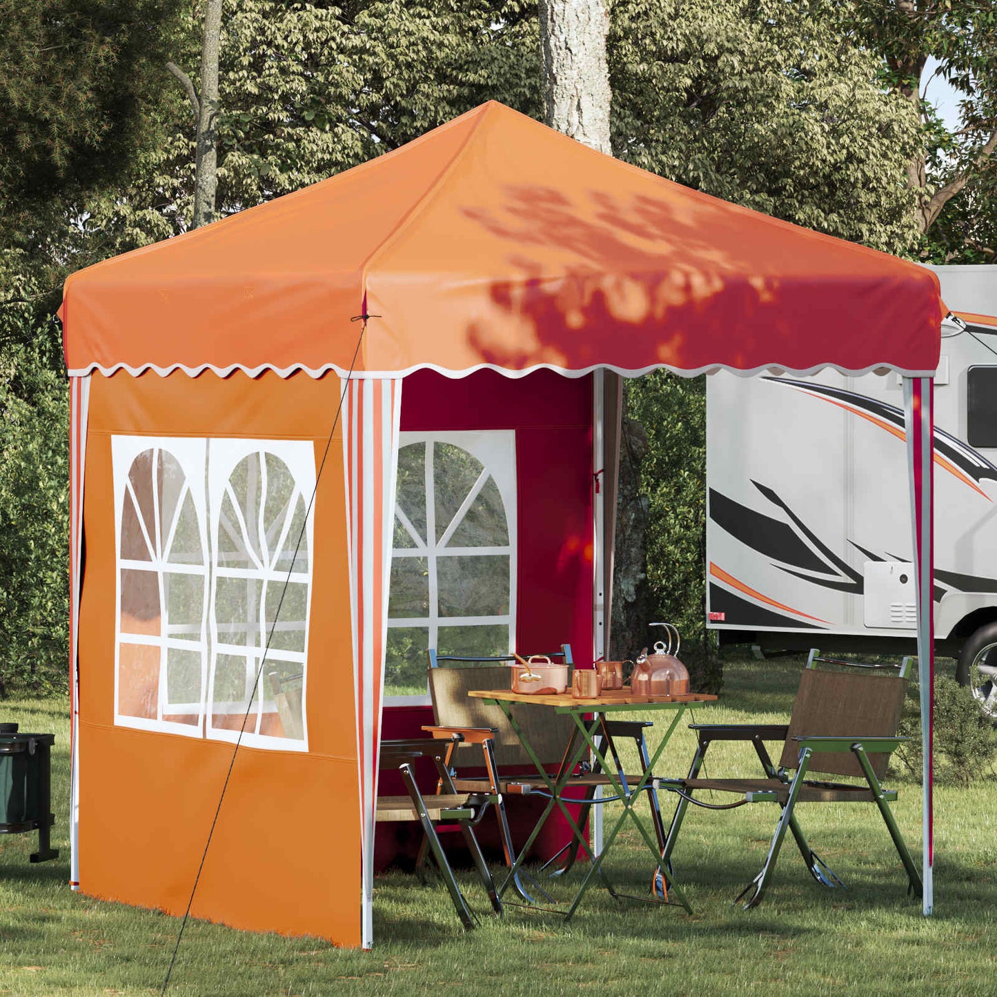 Pop-up Festtelt 195 x 195 x 245 cm Oransje Oxford Stoff