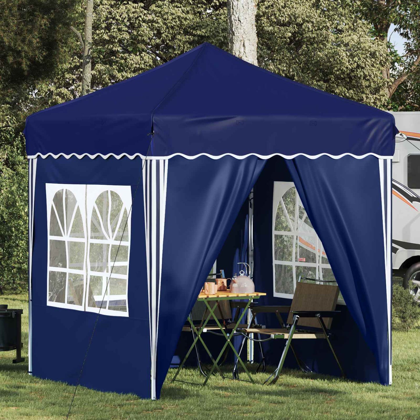 Pop-up Festtelt 195 x 195 x 245 cm Blå Oxford Stoff