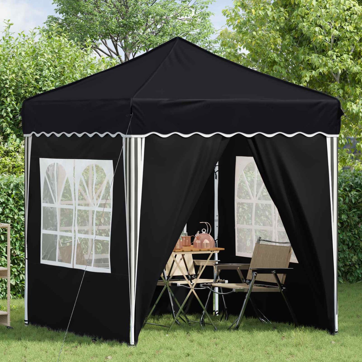 Pop-up Festtelt 195 x 195 x 245 cm Antrasitt Oxford Stoff