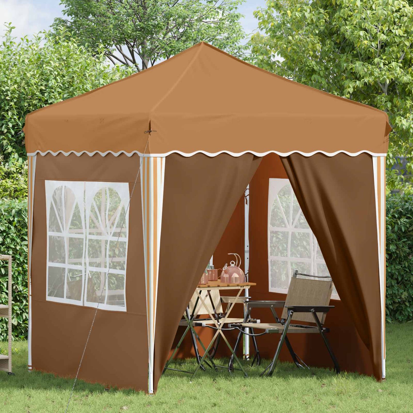 Pop-up Festtelt 195 x 195 x 245 cm Beige Oxford Stoff