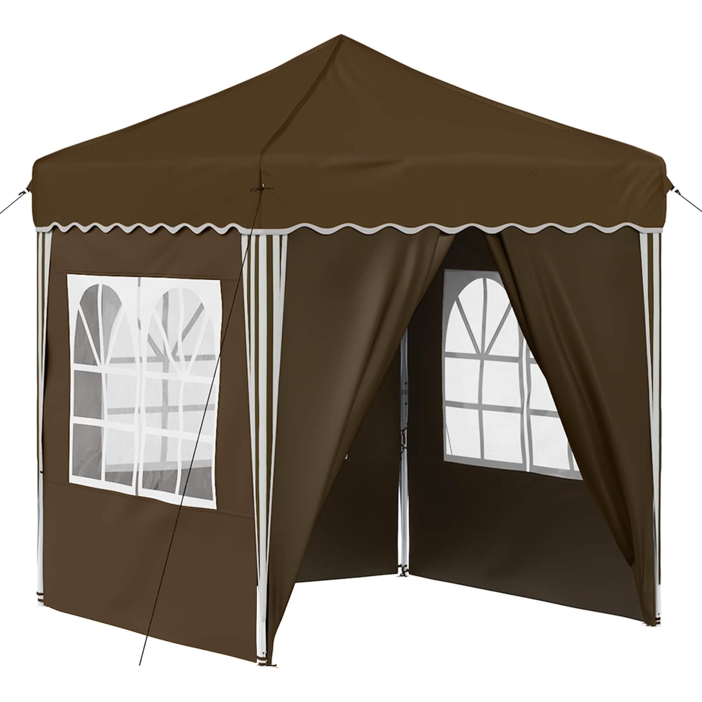 Pop-up Festtelt 195 x 195 x 245 cm Gråbrun Oxford Stoff