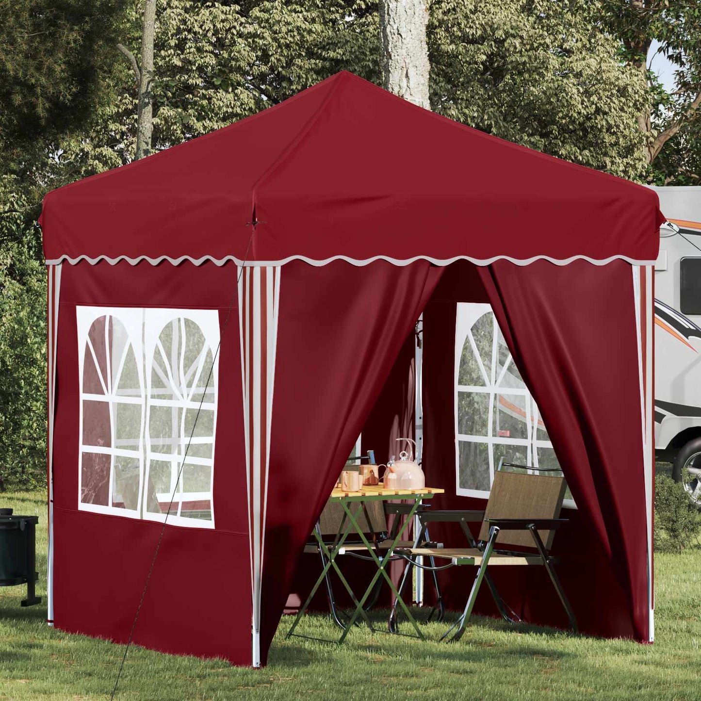 Pop-up Festtelt 195 x 195 x 245 cm Burgunder Oxford Stoff