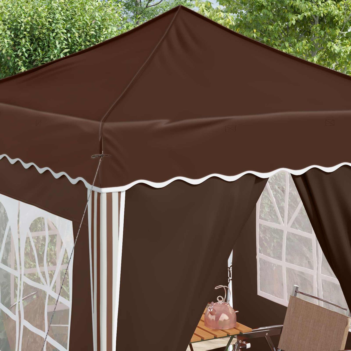 Pop-up Festtelt 195 x 195 x 245 cm Brun Oxford Stoff