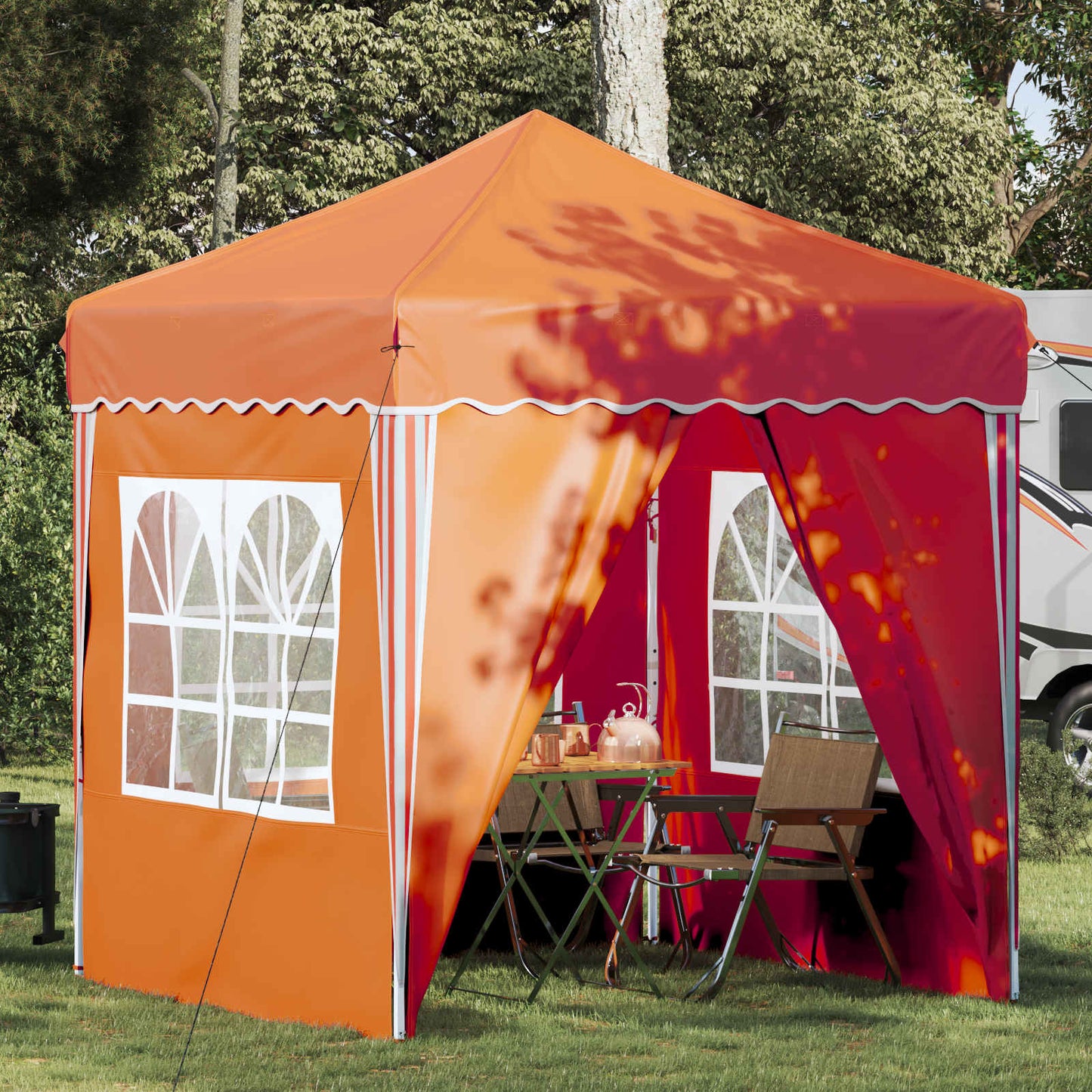 Pop-up Festtelt 195 x 195 x 245 cm Oransje Oxford Stoff