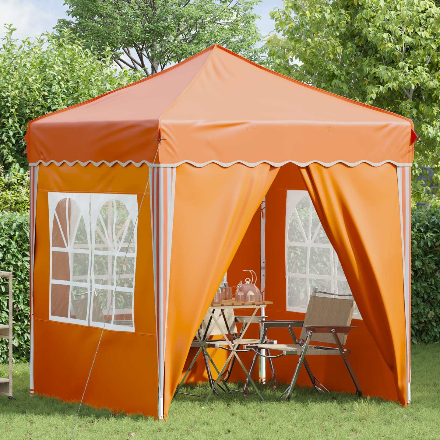 Pop-up Festtelt 195 x 195 x 245 cm Oransje Oxford Stoff