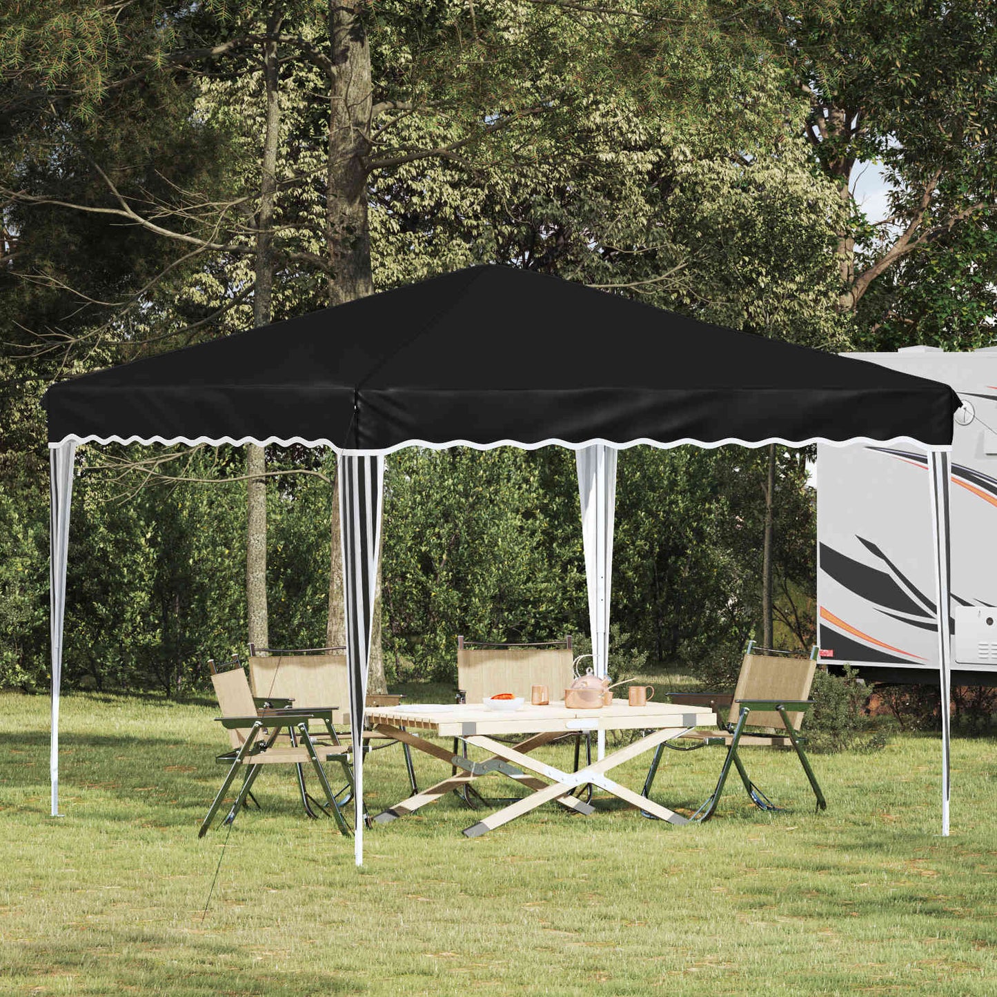 Pop-up Festtelt 288 x 288 x 245 cm Antrasitt Oxford Stoff