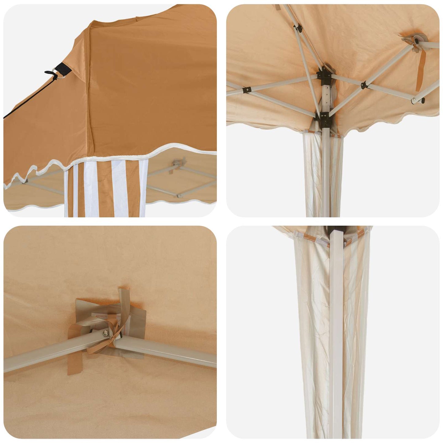 Pop-up Festtelt 288 x 288 x 245 cm Beige Oxford Stoff