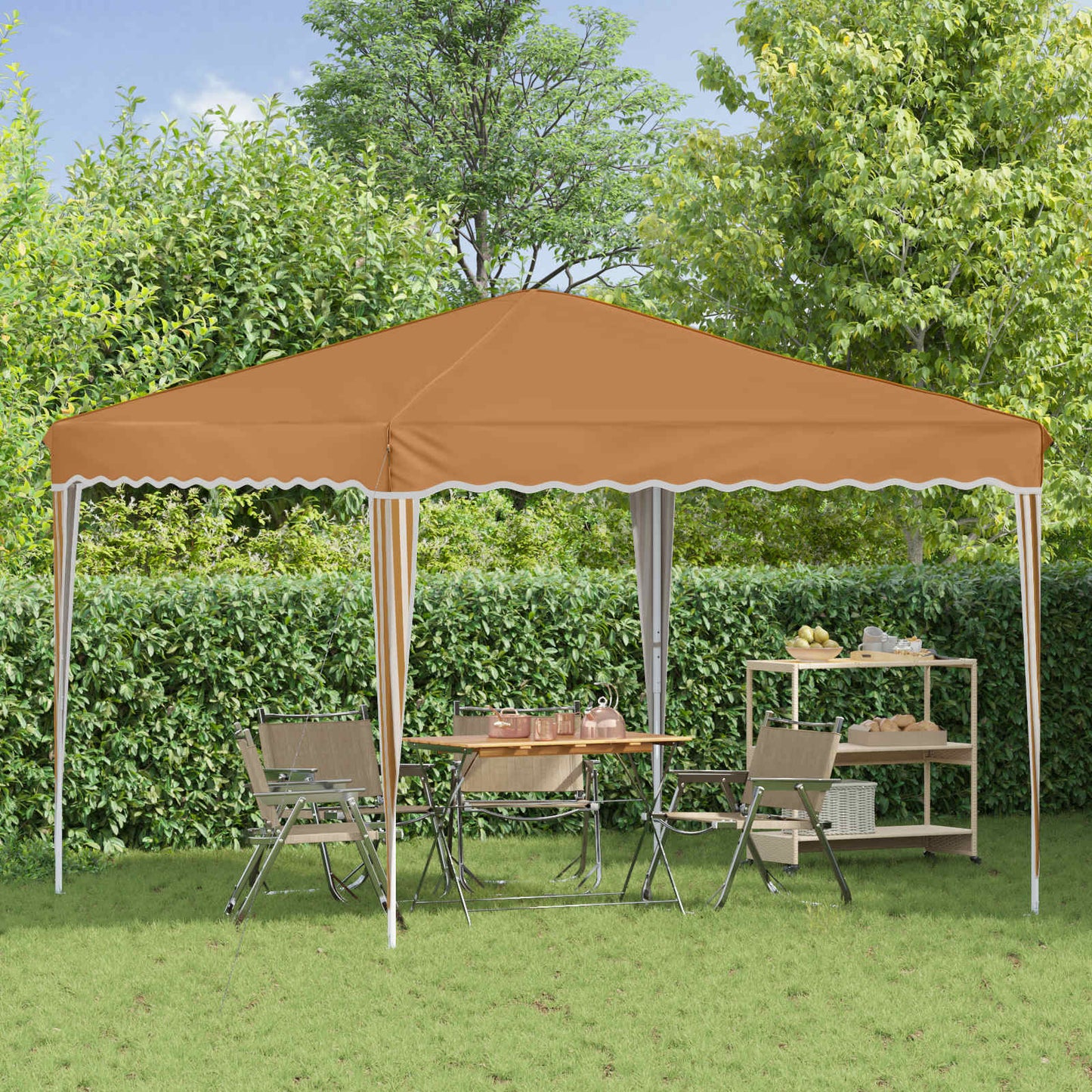 Pop-up Festtelt 288 x 288 x 245 cm Beige Oxford Stoff