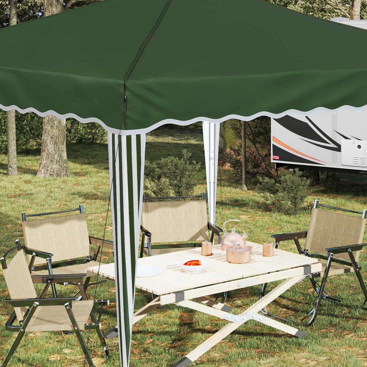 Pop-up Festtelt 288 x 288 x 245 cm Grønn Oxford Stoff