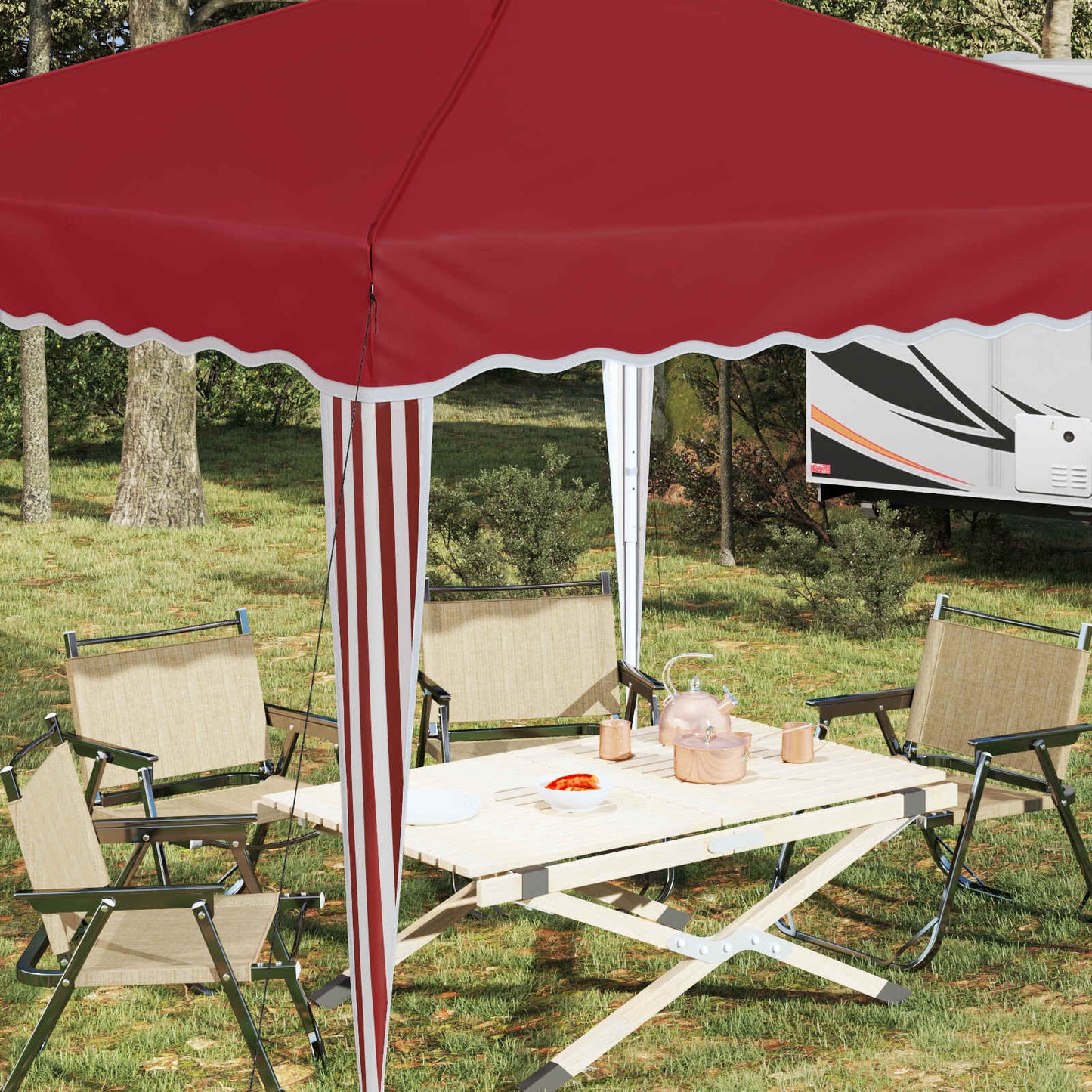 Pop-up Festtelt 288 x 288 x 245 cm Burgunder Oxford Stoff
