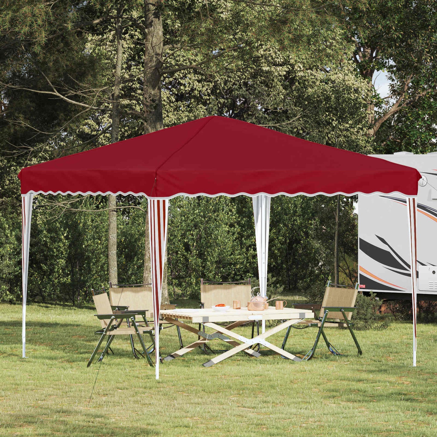 Pop-up Festtelt 288 x 288 x 245 cm Burgunder Oxford Stoff