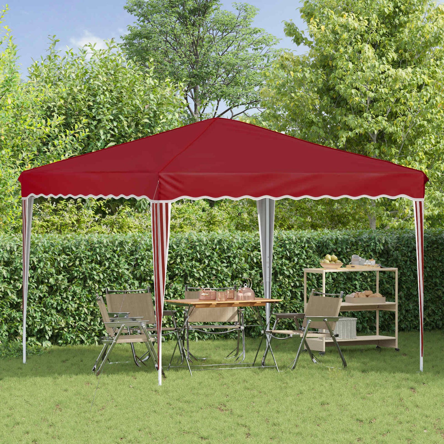 Pop-up Festtelt 288 x 288 x 245 cm Burgunder Oxford Stoff