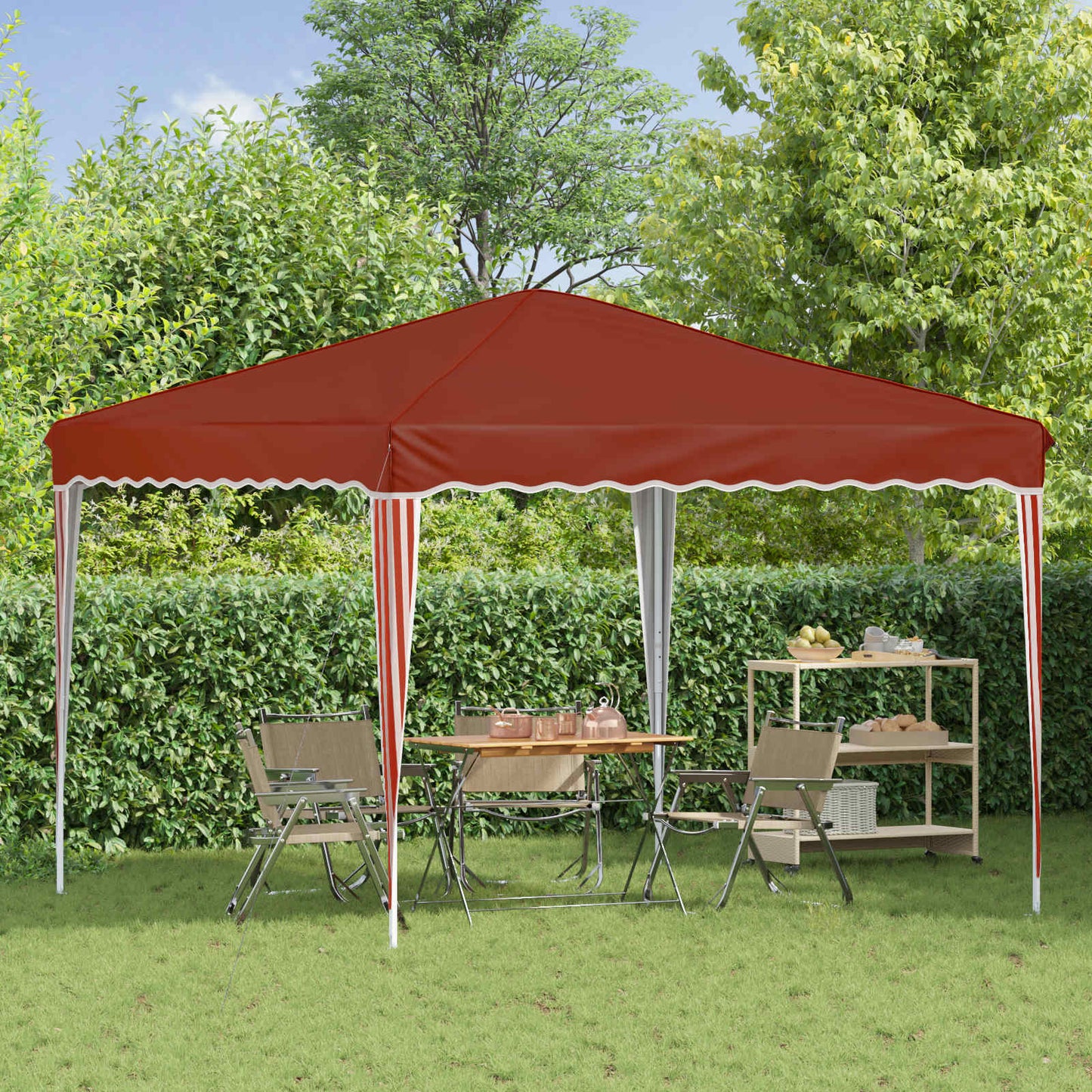Pop-up Festtelt 288 x 288 x 245 cm Terrakotta Oxford Stoff
