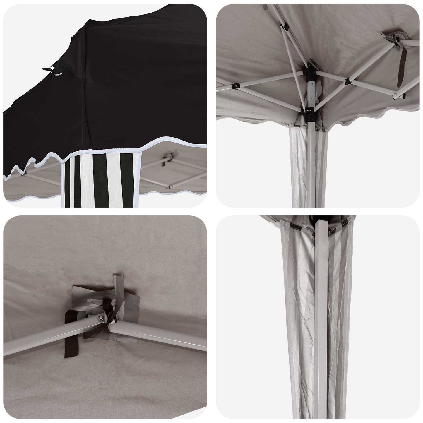 Pop-up Festtelt 288 x 288 x 245 cm Svart Oxford Stoff