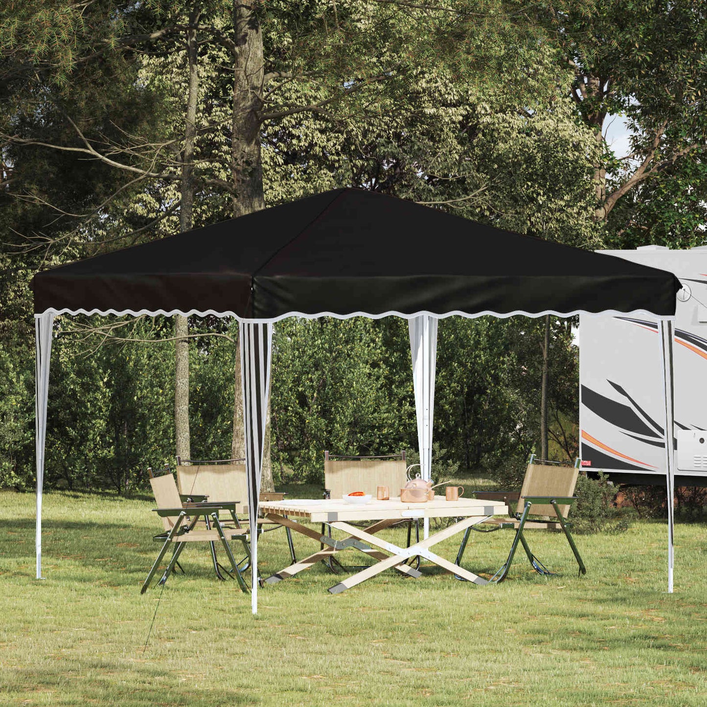 Pop-up Festtelt 288 x 288 x 245 cm Svart Oxford Stoff
