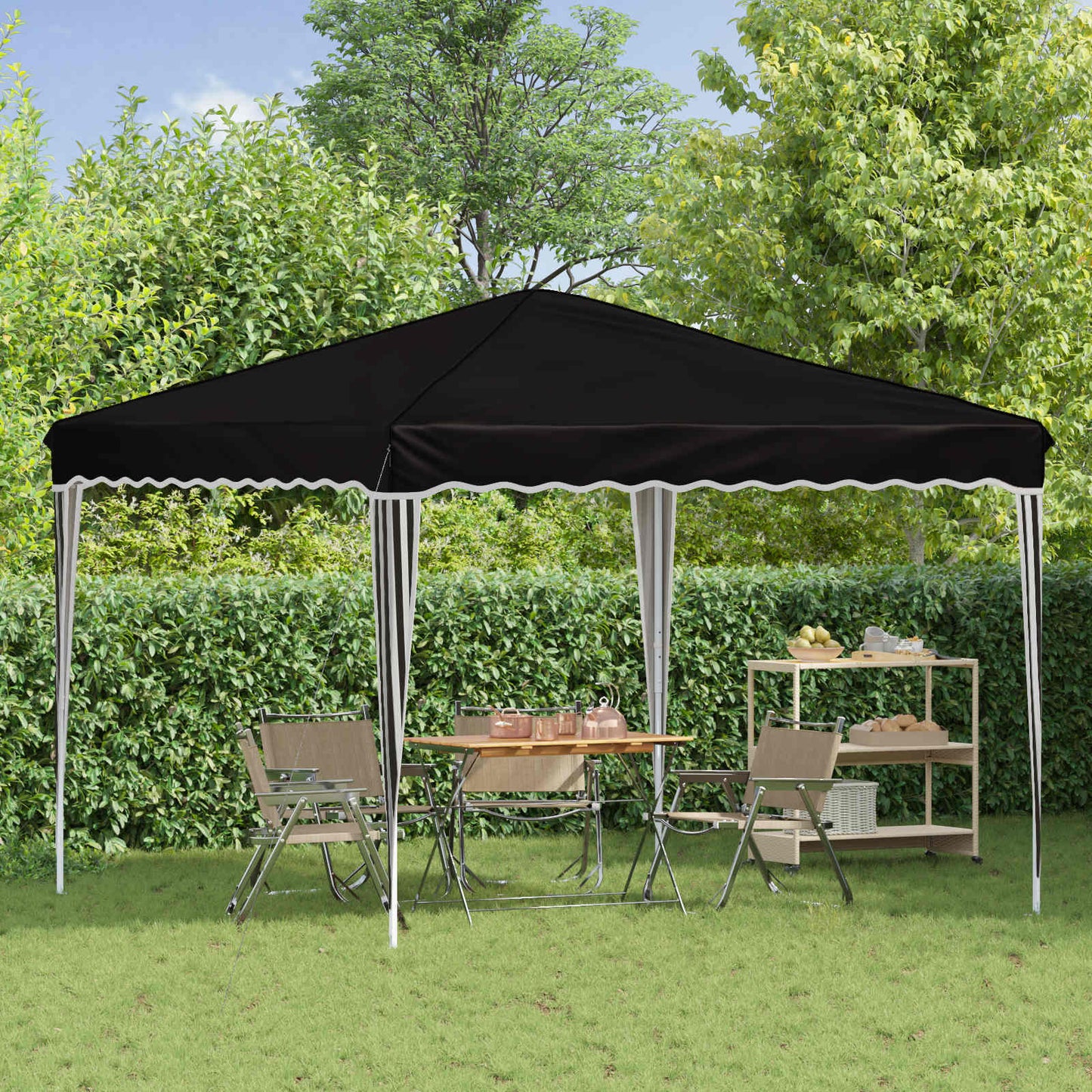 Pop-up Festtelt 288 x 288 x 245 cm Svart Oxford Stoff