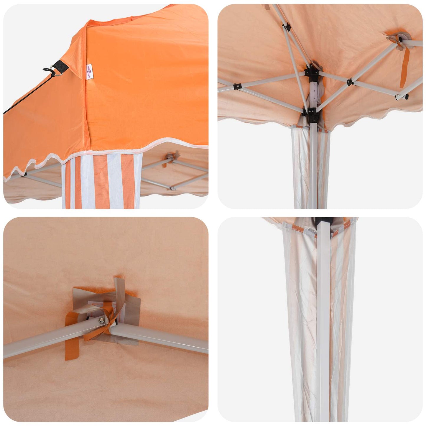 Pop-up Festtelt 288 x 288 x 245 cm Oransje Oxford Stoff