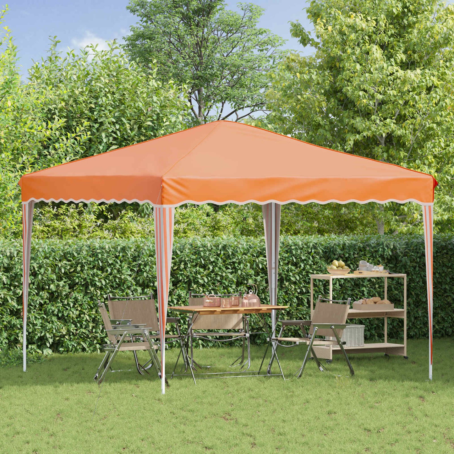 Pop-up Festtelt 288 x 288 x 245 cm Oransje Oxford Stoff
