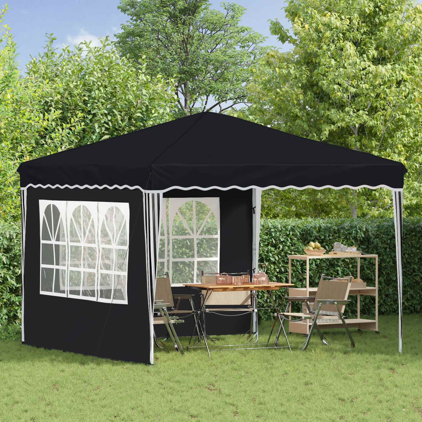 Pop-up Festtelt 288 x 288 x 245 cm Antrasitt Oxford Stoff