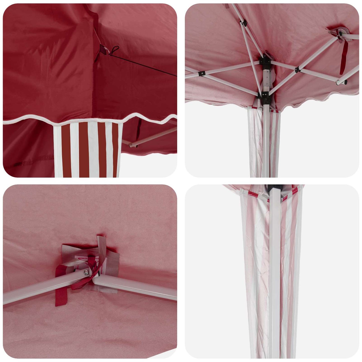 Pop-up Festtelt 288 x 288 x 245 cm Burgunder Oxford Stoff