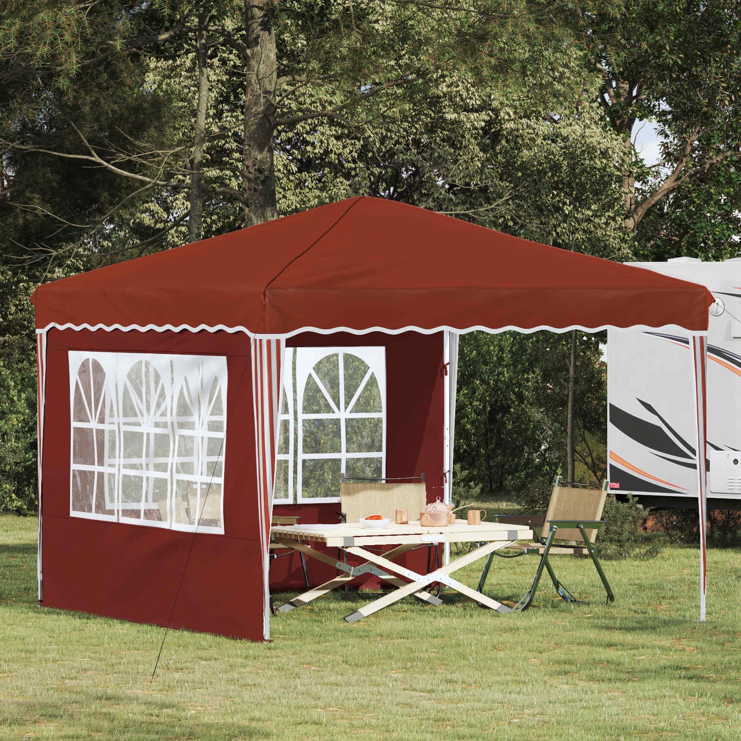 Pop-up Festtelt 288 x 288 x 245 cm Terrakotta Oxford Stoff