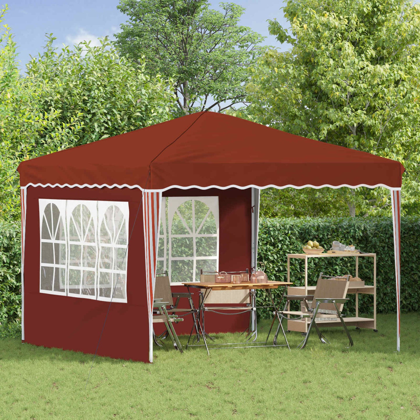 Pop-up Festtelt 288 x 288 x 245 cm Terrakotta Oxford Stoff