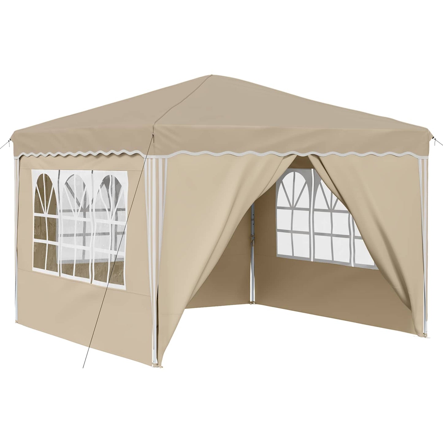 Pop-up Festtelt 288 x 288 x 245 cm Krem Oxford Stoff