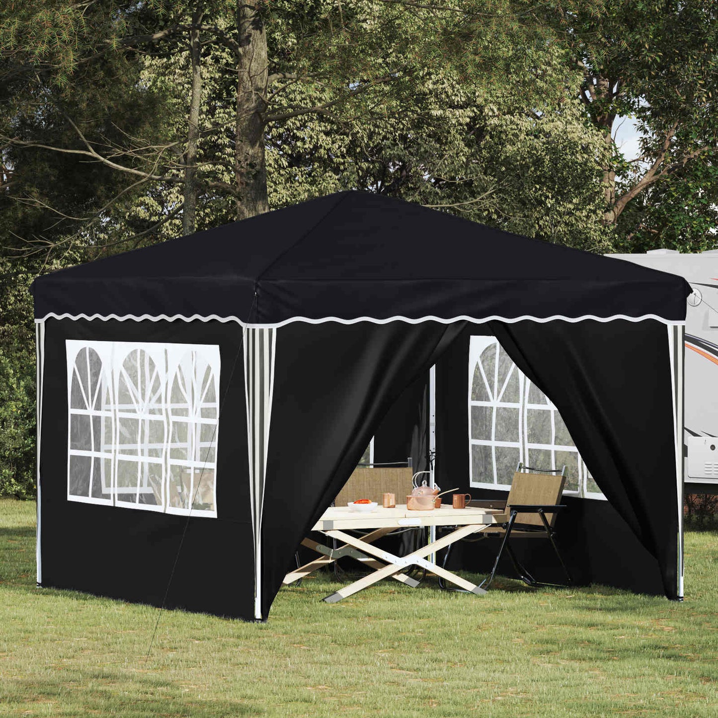 Pop-up Festtelt 288 x 288 x 245 cm Antrasitt Oxford Stoff
