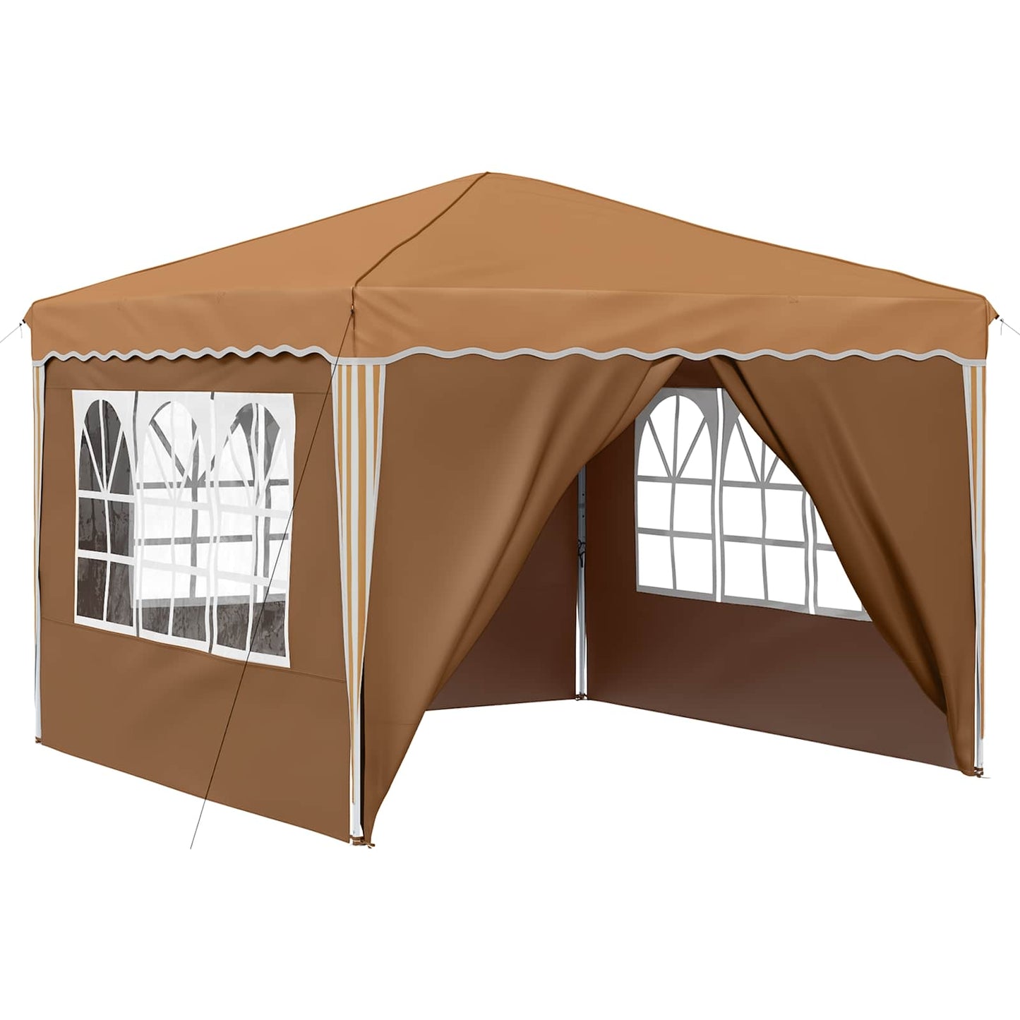 Pop-up Festtelt 288 x 288 x 245 cm Beige Oxford Stoff