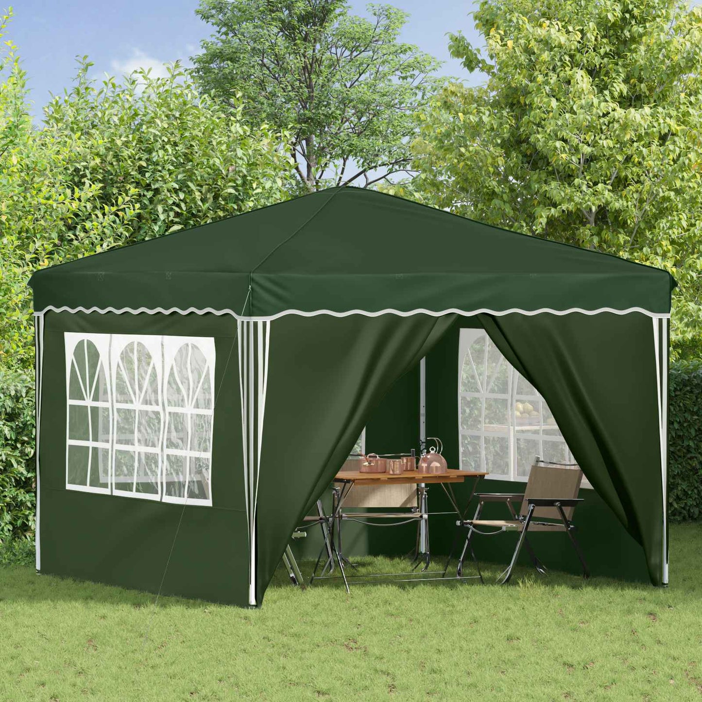 Pop-up Festtelt 288 x 288 x 245 cm Grønn Oxford Stoff