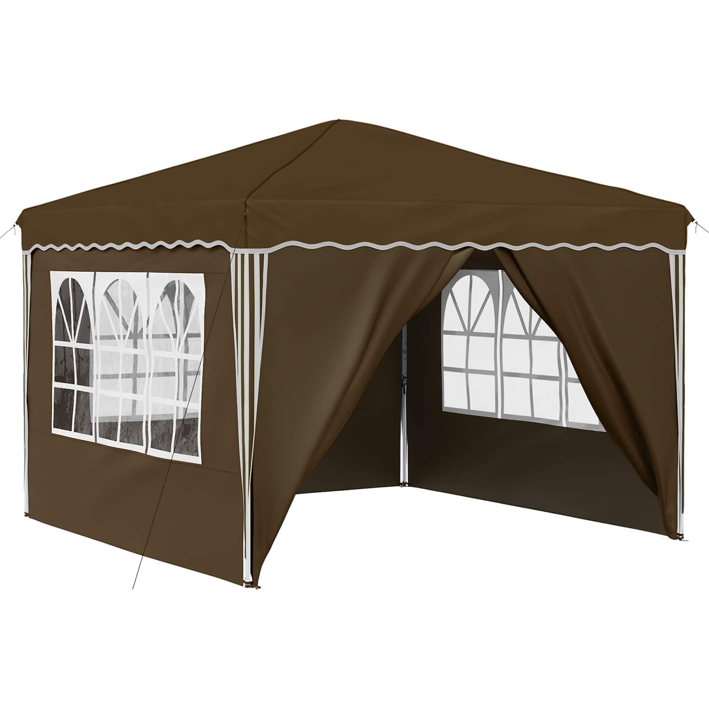 Pop-up Festtelt 288 x 288 x 245 cm Gråbrun Oxford Stoff
