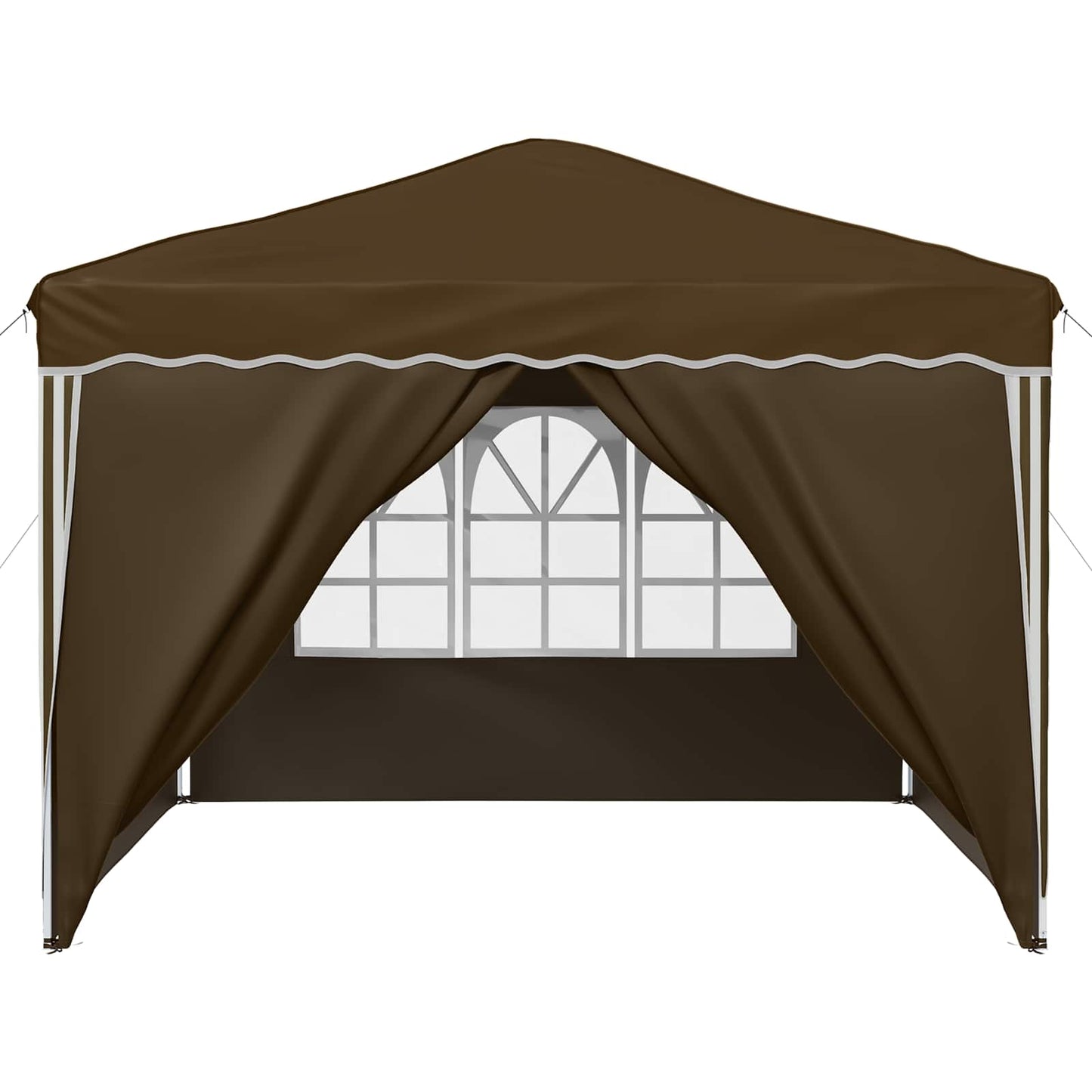Pop-up Festtelt 288 x 288 x 245 cm Gråbrun Oxford Stoff