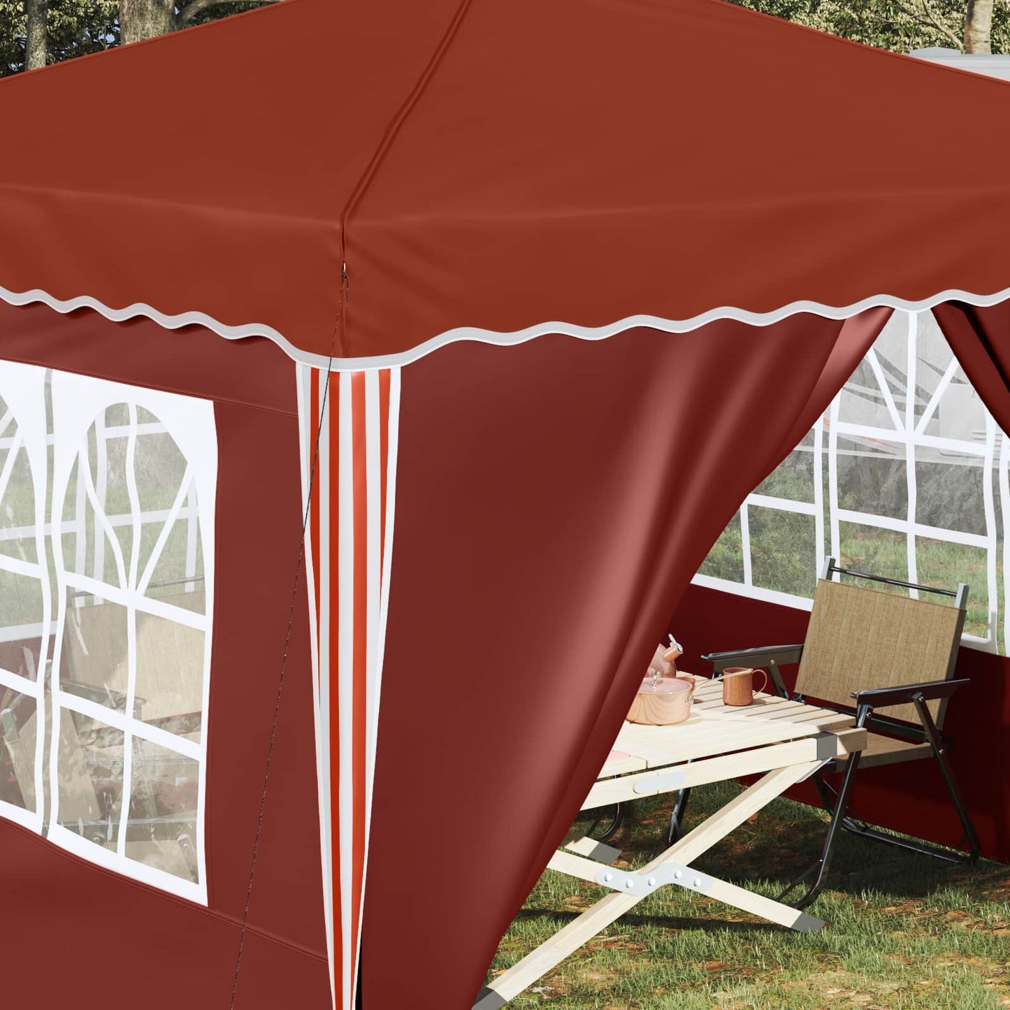 Pop-up Festtelt 288 x 288 x 245 cm Terrakotta Oxford Stoff