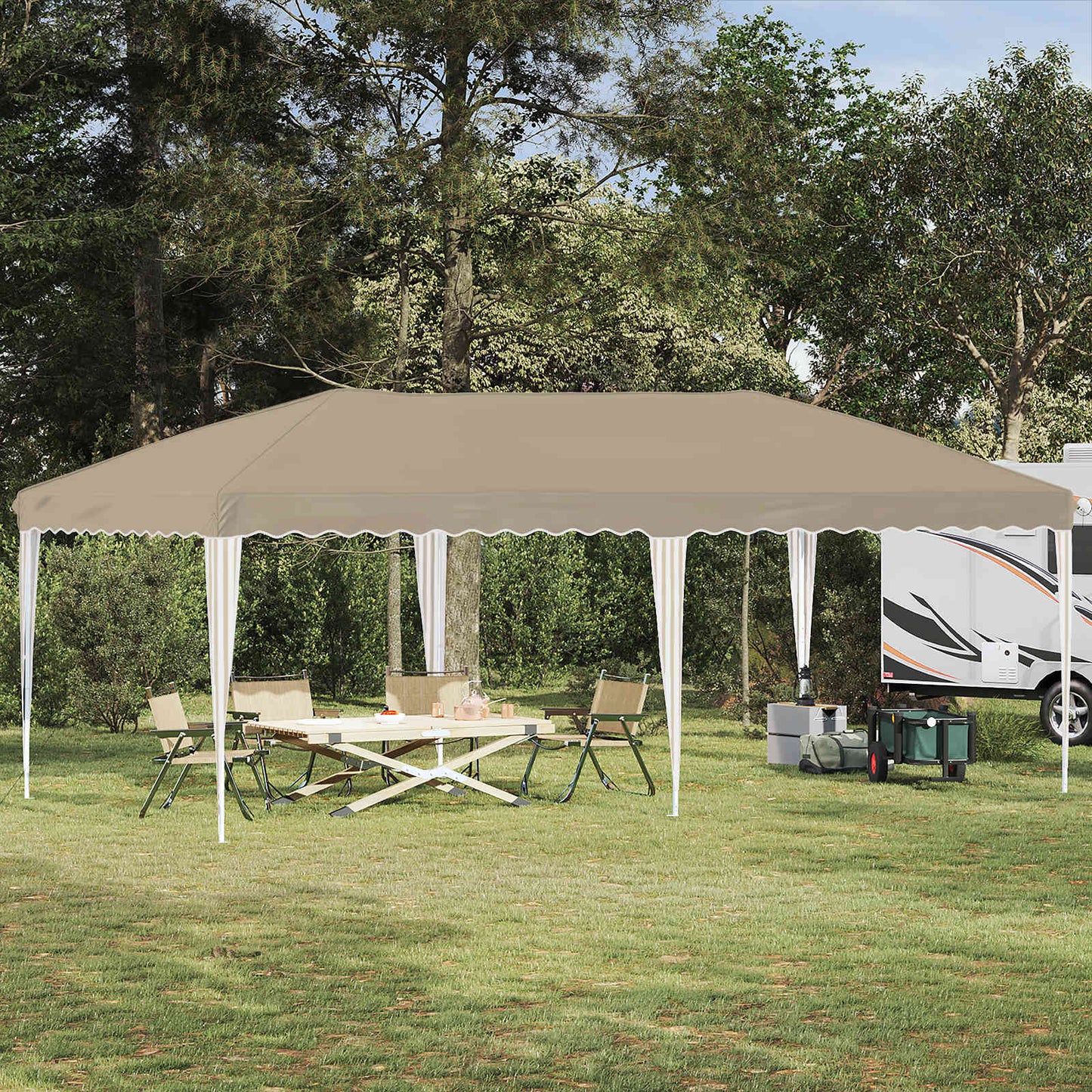 Pop-up Festtelt 575 x 290 x 245 cm Krem