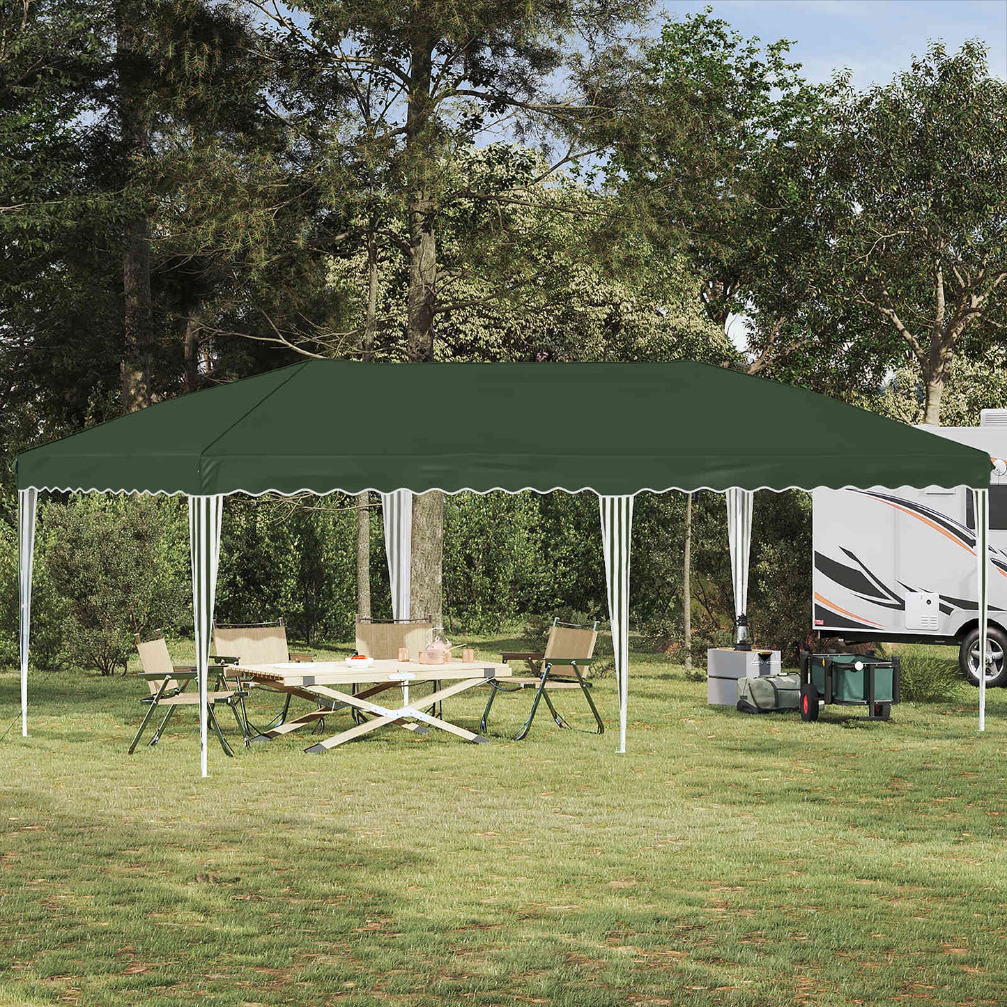 Pop-up Festtelt 575 x 290 x 245 cm Grønn