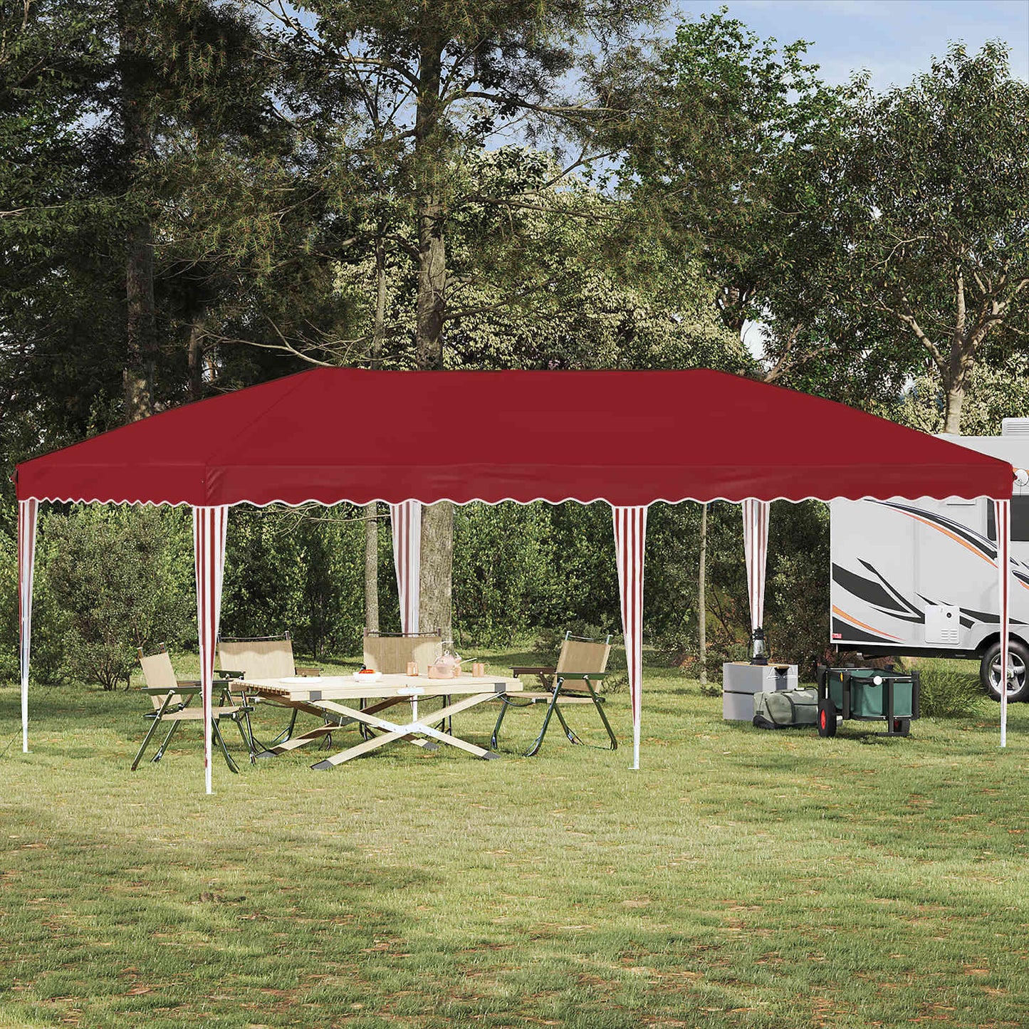 Pop-up Festtelt 575 x 290 x 245 cm Burgunder