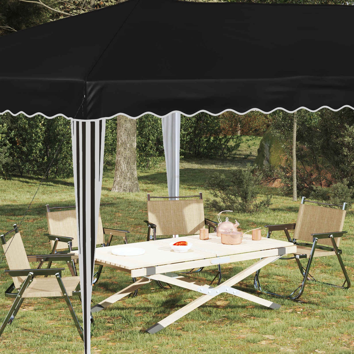 Pop-up Festtelt 575 x 290 x 245 cm Svart