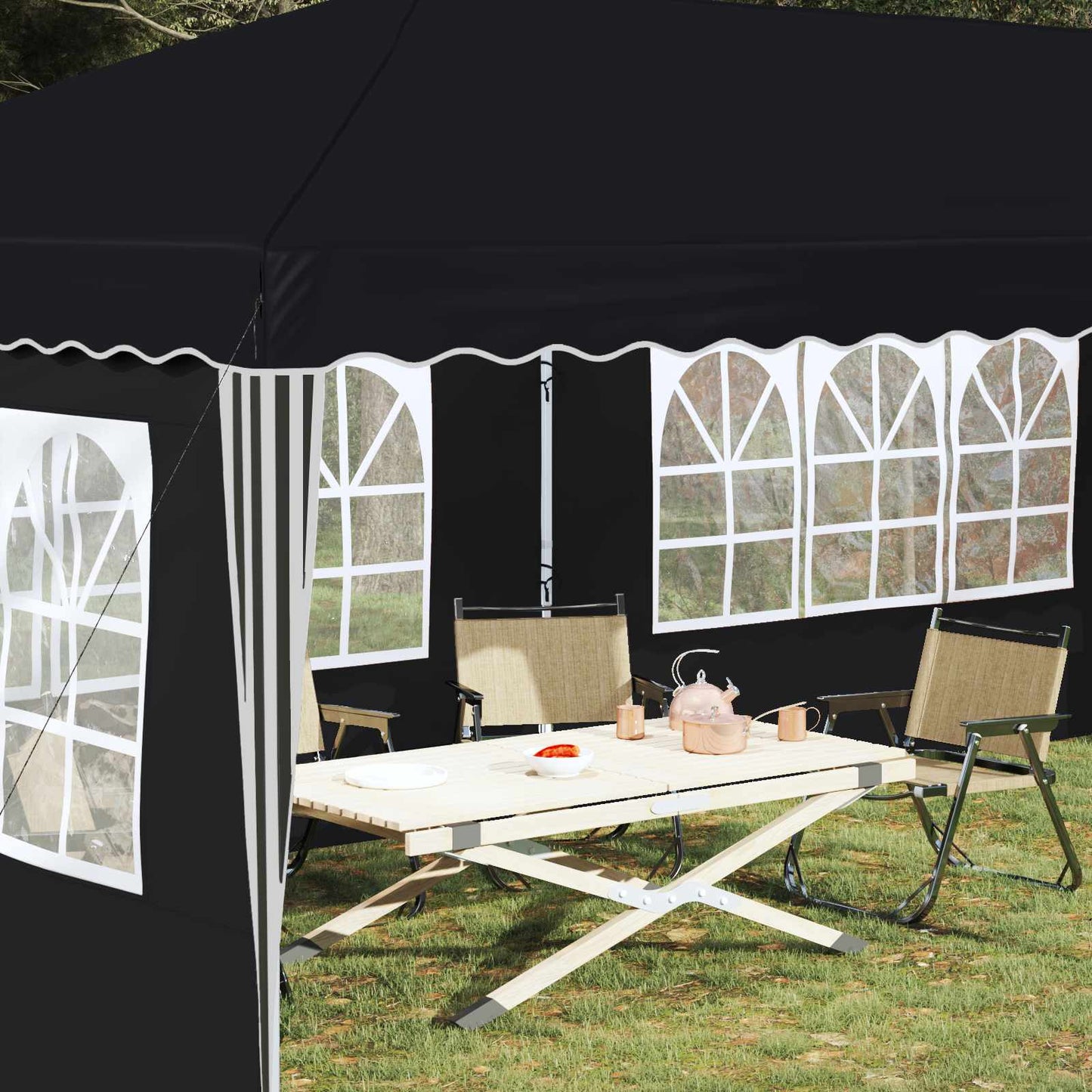 Pop-up Festtelt 575 x 289 x 245 cm Antrasitt