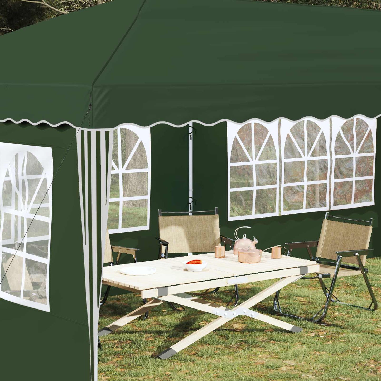 Pop-up Festtelt 575 x 289 x 245 cm Grønn