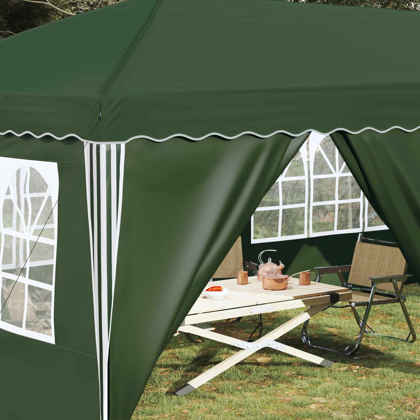 Pop-up Festtelt 575 x 288 x 245 cm Grønn