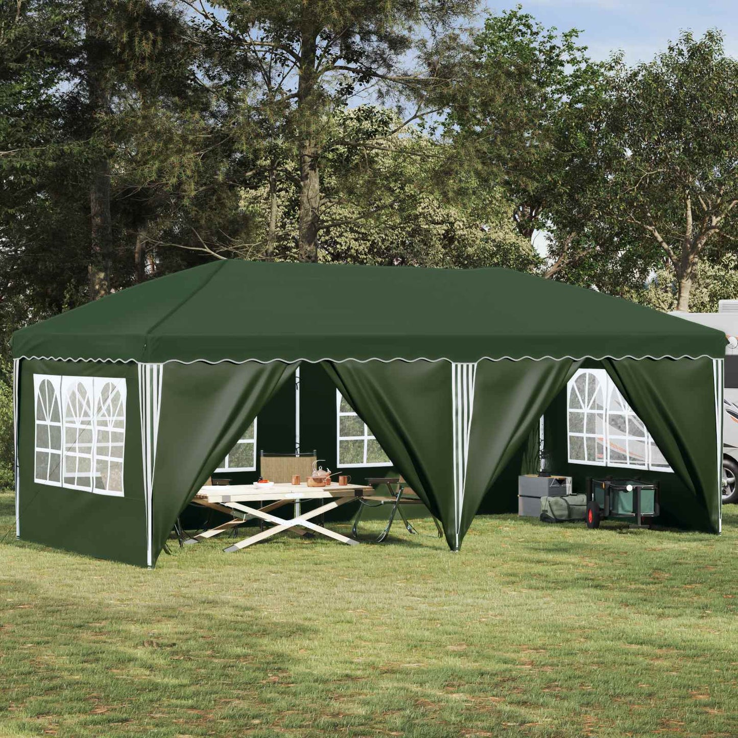 Pop-up Festtelt 575 x 288 x 245 cm Grønn
