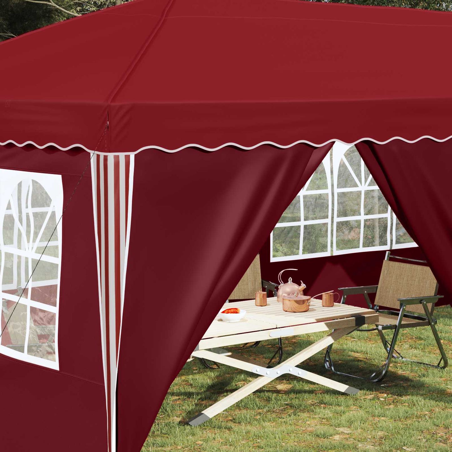 Pop-up Festtelt 575 x 288 x 245 cm Burgunder