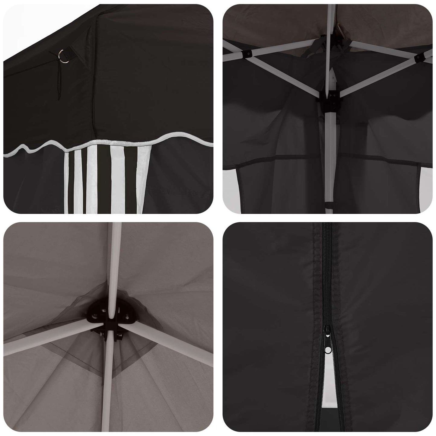 Pop-up Festtelt 575 x 288 x 245 cm Svart