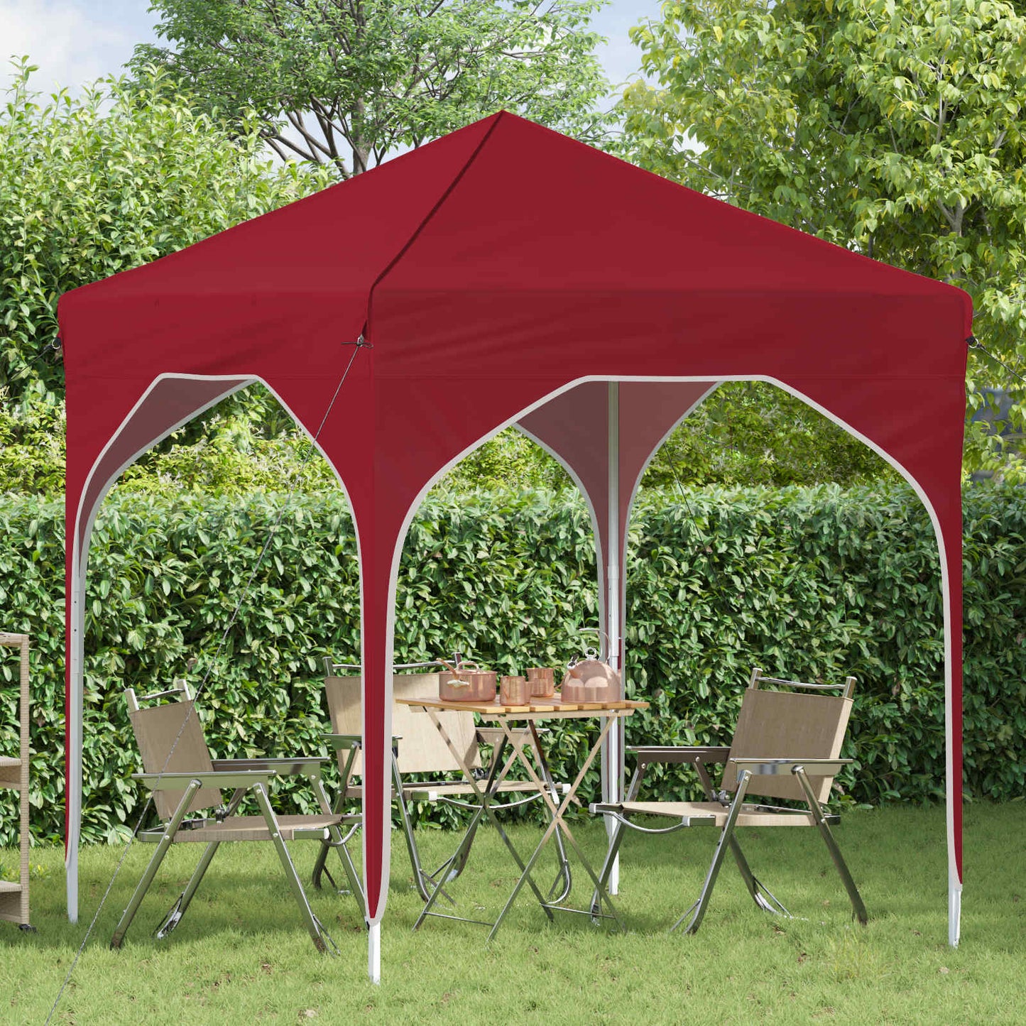 Pop-up Festtelt 194 x 194 x 245 cm Burgunder
