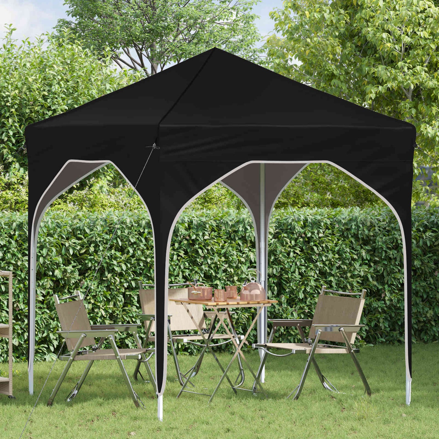 Pop-up Festtelt 194 x 194 x 245 cm Svart