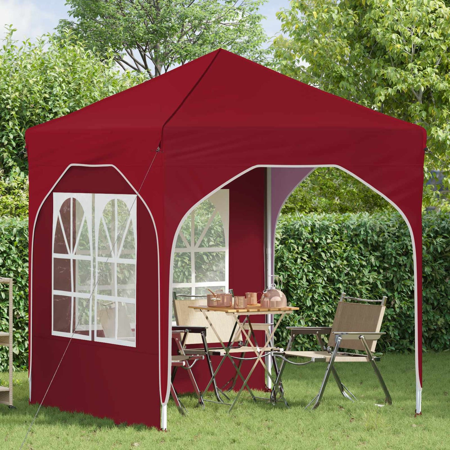 Pop-up Festtelt 192 x 192 x 245 cm Burgunder