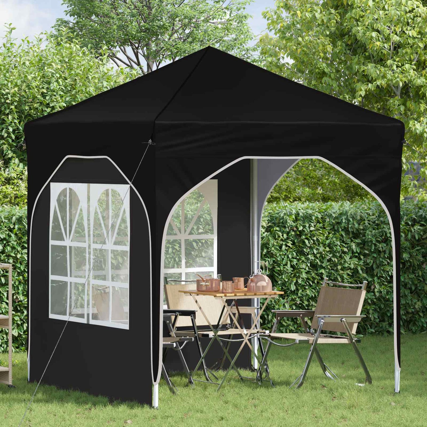 Pop-up Festtelt 192 x 192 x 245 cm Svart
