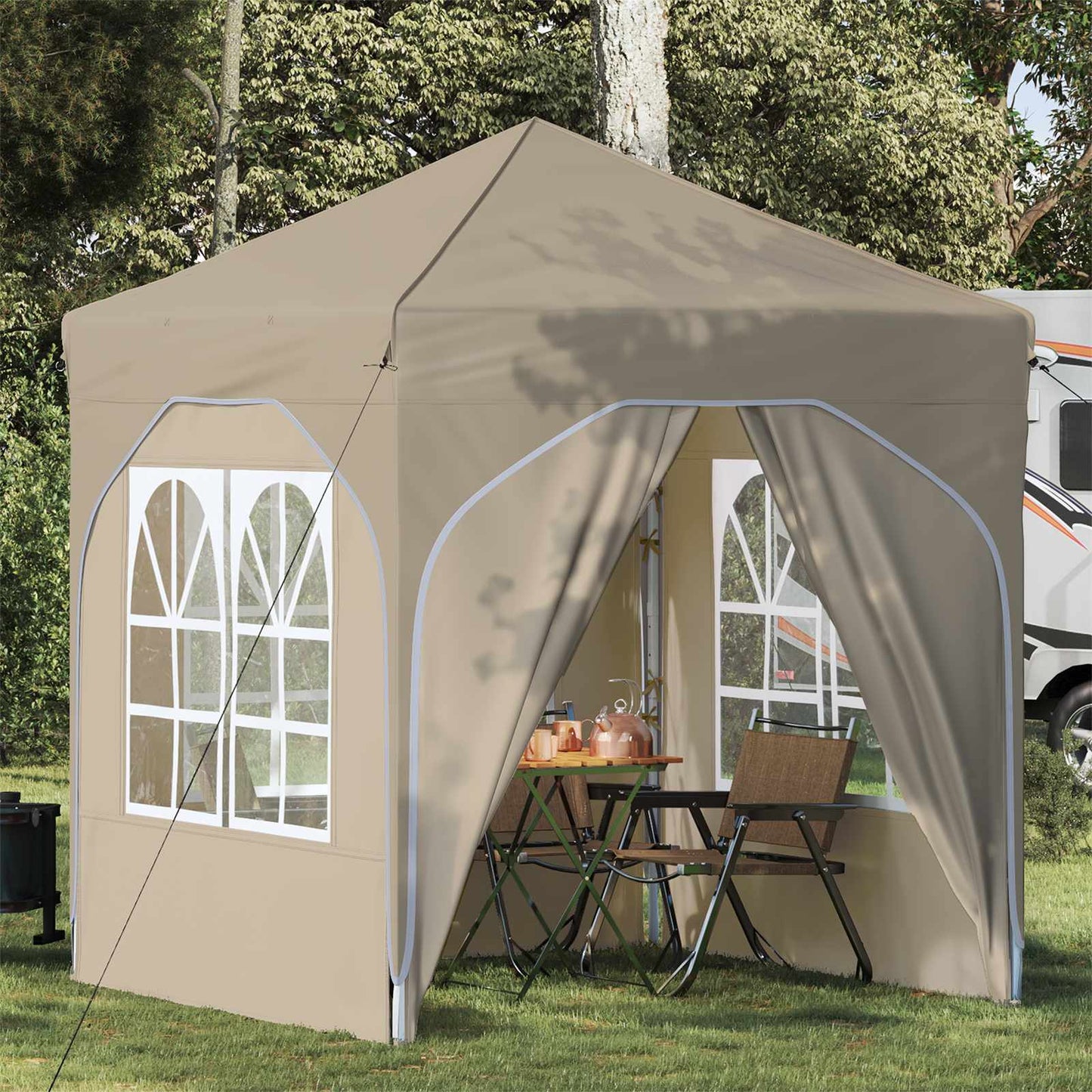 Pop-up Festtelt 192 x 192 x 245 cm Krem