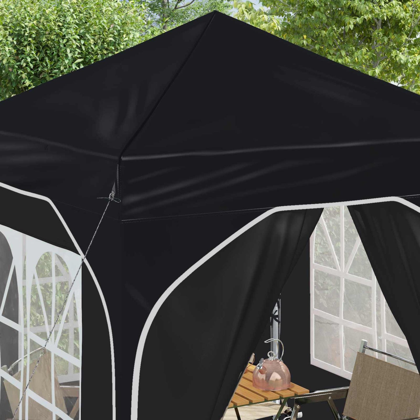 Pop-up Festtelt 192 x 192 x 245 cm Antrasitt