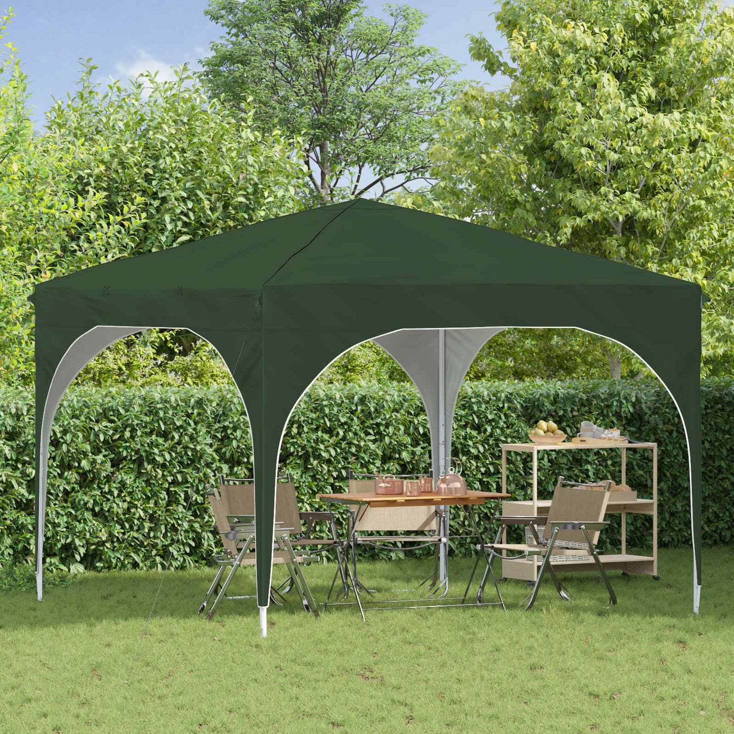 Pop-up Festtelt 290 x 290 x 245 cm Grønn